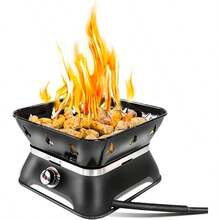 Firebowl 805 Firecube 14 Portable Square Smokel Propane Fire Pit Outdoor Gas Fire Pit With Cover And Carry Kit Lava Rocks 58 000 BTU Black - màu đen - Xem 1