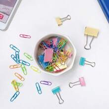 Ceramic Paper Clip Holder Gold Line Paper Clip Dispenser Organizer For Desk Cute Floral Pattern Office Binder Clip Holder Bobby Pin And Hair Clip Holder Gift For Office Mint Flowers - 棕色 - 查看 6