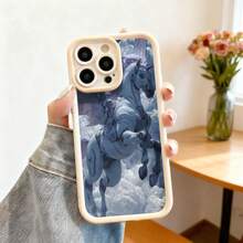Cubierta de telefono con borde protector color gris oscuro diseño de caballo alado en el cielo para uso diario y estilo urbano - Burdeos - Ver 4