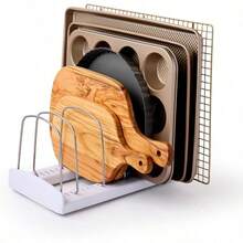 YouCopia StoreMore - Estante ajustable para hornear con alambres de acero charola para hornear y bandeja organizadora para gabinete de cocina y despensa edicion premium - Rejilla para utensilios para hornear - Ver 1