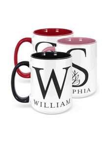 1Pc Letter A-Z Personalized Custom Letter Name Coffee Mug - Design Custom Cup, Ceramic Cup, Novelty Mug, White Tea Cup, Summer And Winter Drinkware, Birthday Gift, Family Party Gift, Holiday Gift Anti-Mold, Reusable Exquisite, Adorable, Modern, Contracted Custom, Personalized, Unique Ideal Gifts Him Her Anniversaries Valentine's Day Mother's Day Birthdays Children's Day,Home & Living,Haunt Your Home,Souvenirs - Multicolor - View 5