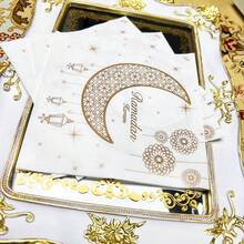 60Pcs Disposable Napkins Ramadan-Themed Printed Napkins Moon Lantern Pattern Restaurant Party Napkins 13*13inch - Khaki - View 6