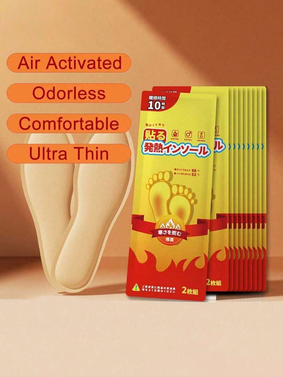 10-Hour Heating Foot Warmers, Unisex, Instant Warming Foot Pads, Disposable Ski-Specific Foot Warmers