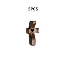 VINCAN 10pcs "Heart To Heart" Small Wooden Cross, Encouragement Gift, Handheld Pocket Cross With Mesh Bag, Finger Pressure Relief, Christian Prayer Church Gift - Multicolor - View 10