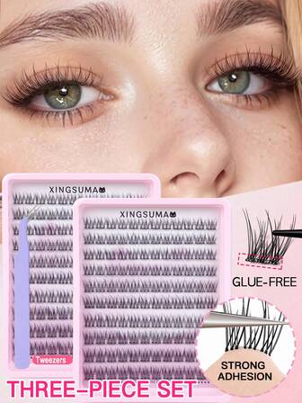 240/120 Racimos sin pegamento, sin necesidad de removedor, pestañas individuales de 10/11/12 mm MIX Racimos C 0.07 Aspecto natural DIY Extensiones de pestañas postizas Racimos naturales Cosplay Lash 10 filas Usar sin necesidad de pegamento Pestañas postizas naturales y largas Racimos para ojos de mujeres