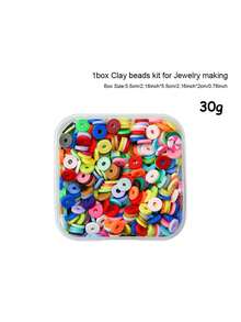 Bohemian Style Polymer Clay Bead Set, Mixed Shapes And Colors, Flat Round Polymer Clay Bead Set, Suitable For Jewelry Making, Friendship Bracelet Making - Polymer Clay Set - View 14