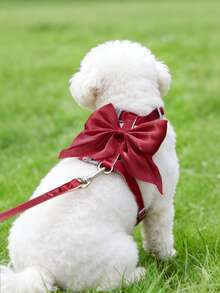 一套可爱猫咪胸背带和牵引绳，LANGXINGCS 狼爪设计，高级时尚防逃脱猫咪散步背心式胸背带，带蝴蝶结，柔软舒适，适合户外使用，适合小型/中型猫咪 - 彩色 - 查看 8