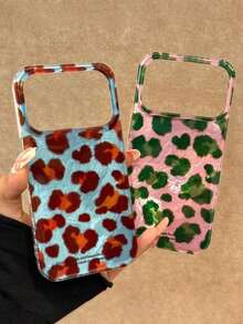 奢华蓝色亮面豹纹时尚手机壳，拼接波浪鹰爪虎纹图案，兼容 17 Pro Max、17 Pro、17 Air、17、12、13、14、15、16 Pro Max、14 Plus、15 Plus、16 Plus、11、17、16、15、14、13、12等机型。亮面保护壳，春季礼物，生日派对佳品。 - 棕豹紋 - 查看 5