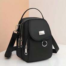 Women's Crossbody Bag, Multi Pocket Side Bag, Waterproof Crossbody Bag With Adjustable Shoulder Strap And Metal Hook, Casual Shoulder Bag/Crossbody Bag, Available In Four Colors - 黑色 - 查看 2