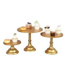3pcs Gold Cake Stand Set - Round Dessert Display Rack, Suitable For Birthday/Wedding Party, Sizes: 7.87 Inches, 9.84 Inches, And 11.8 Inches - Multicolor - View 4