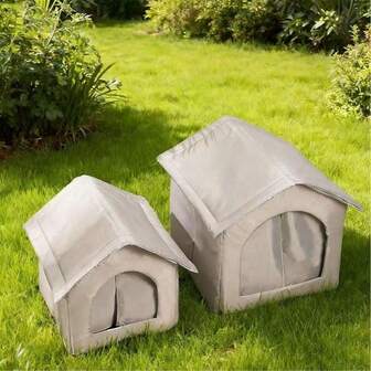 1 Pc Insulated Outdoor Cat House Weather-Resistant, Easy Assembly, Durable Cat Shelter With Removable Soft Mat For Winter Protection