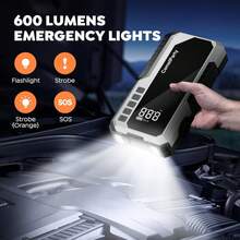 Car Jump Starter With Air Pump, Ultra- Car Battery Starter, 12V Jump Starter Battery Pack, 5000A Battery Booster, Emergency Power Box, Portable Charger And Jumper Cables, Suitable For 2.11 Gallon Gasoline And 1.72 Gallon Engines, Portable Car Jump Starter. - 紅色 - 查看 4