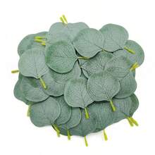 1000片仿真叶子丝网印刷桉树叶，厂家直销，苹果叶、桉树叶，绿色植物配件，景观装饰 - 綠色 - 查看 10