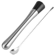 Muddler de cóctel de acero inoxidable de 20, martillo de hielo triturado, cuchara mezcladora de bar de 30, agitador de bebidas largas, cuchara de barman, accesorio de bar - A-20cm - Ver 3