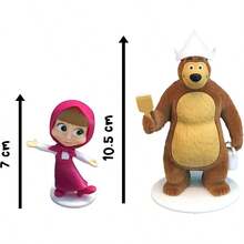 zxr Masha y El Oso Juguetes Set de 13 Figuras con Caja Metálica de la Casa del Oso I Masha y el Oso Juguetes Set de Juegos Playset Juego de muñecos I Regalo Ideal para niñas y niños de 3 años a más121 - como en la foto - Ver 4