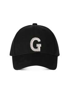 1pc Kids A-Z Shiny Letter Baseball Cap, Fashionable Boys Girls Sports Sun Hat With Adjustable Strap, Back To School Essential For Ages 3-8 - Black - View 10