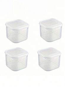 7pcs Freezer Food Storage Containers Set With Lids - Leak-Proof, PP Plastic Material, Stackable, Suitable For Meat, Fruits And Vegetables - Essential Kitchen Organization - Clear - View 14