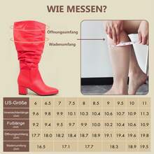 Bottes et bottines larges pour femmes - PU rouge - Voir 4