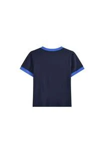 Women's Contrast Color Fitted Crew Neck Short Sleeve Undershirt Casual Summer - Navy Blue - View 4