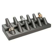 Box Silver Leatherette Jewelry 12 Rings Finger Display8.25x3.25x2.5 Inches With Square Base - Ring Holder Organizerfor Selling Or Personal Use - Display Stands For Rings - Multicolor 766 - View 1