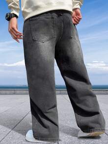 A Versatile Pair Of Straight-Leg Pants For Young People - Dark Grey - View 2