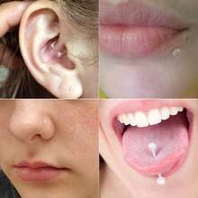 CIZME 1set Mix Style Clear Piercing Retainer Flexible Lip Ear Nose Septum Eyebrow Nipple Tongue Rings Cartilage Tragus Earrings Retainer Bioflex Horseshoe Hoop Industrial Barbell