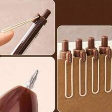 4支装可伸缩笔，可爱咖啡色，带咖啡香味，0.5mm黑色墨水，办公学习用品，男女通用（咖啡色） - 彩色 - 查看 7