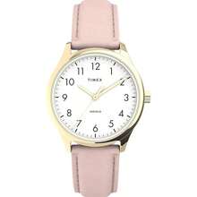 Timex TW2V25200 Women's Easy Reader Quartz Leather Strap Watch - trắng - Xem 1