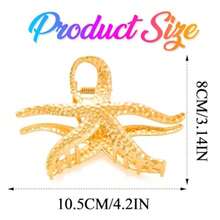 CZ BARTOSI Pinzas para El Pelo de Metal con Forma de Estrella de Mar Dorada Grandes para Cabello Grueso Accesorios para Mujer Paquete de 2 1149 - chapado en oro - Ver 6