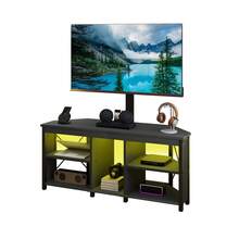 BALCONERA Corner TV Stand Cabinet With TV Bracket, LED Corner TV Unit For Up To 70 Inch TV With Mount And 5 Open Shelves - Black - View 7