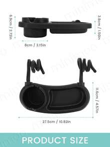 1个通用婴儿推车零食托盘，带杯架 - 硅胶臂夹式保险杠，婴儿推车托盘配件，适用于婴幼儿 - 彩色 - 查看 2