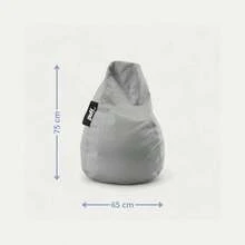 - Silln Pera para Nios Cmodo y moldeable Relleno de Perlas de Unicel Perfecto como rea Infantil 75x65 Resistente Acabado Tipo Nylon Color Fucsia - Gris Plata - Ver 3