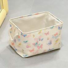 OYHOMO Collapsible Laundry Basket Girls Nursery Clothes Hamper Blanket Basket Butterfly Decor Toys Storage Basket Bin Thicken Canvas Home Organizer For Bedroom, Bathroom, Living Room - Multicolor - View 14