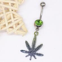 1 Piece Fashion Maple Leaf Belly Button Ring Moon Belly Button Ring Sunflower Belly Button Jewelry Belly Button Piercing Jewelry - #13 - Xem 3