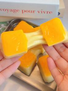 1pc Stretchy Mochi Stress Relief Squeezy Toy, New Cartoon Dessert Style, Soft Jelly Cream Mochi Texture, Fun & Interesting, Suitable For Office, Super Soft Realistic Stretchy Mochi Stress Relief Toy - Multicolor - View 5