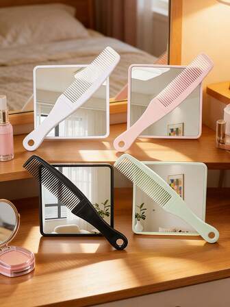 [Creative Sports Style] Blue Ping Pong Paddle Shaped Compact Mirror, Unique Design Portable Mirror, Multi-Segment Gift Selection (Christmas/Wedding Season/Mother's Day/New Year's), Unisex Funny Gift, Suitable For Dating, Party, Classroom, Indoor And Outdoor Scenes