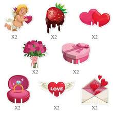 16个情人节派对酒杯卡片；婚礼场地饮料杯装饰拍照道具 - 彩色 - 查看 5