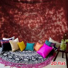 1 tấm thảm trang trí in họa tiết Mandala phong cách Bohemian, chất liệu polyester hình vuông hiện đại, thích hợp cho phòng khách và phòng ngủ. - Nhiều màu - Xem 8