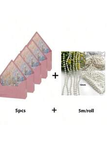 10/5pcs Foldable Flower Gift Boxes, Envelope Flower Boxes With White Pearl Chain, Envelope Shaped Floral Gift Boxes, Foldable Bouquet Envelope Boxes, Suitable For Wedding, Birthday, Valentine's Day Gifts, Applicable For Valentine's Day, Wedding, Mother's Day/Graduation/Teacher's Day - Multicolor - View 15