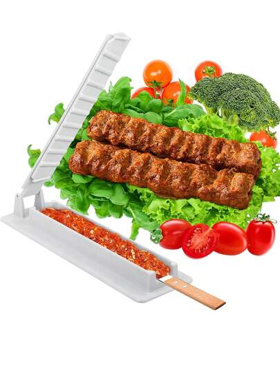1pc Plastic Kebab Maker Machine,Barbecue Skewer Maker, Meat Skewer,Manual Kabob Mould Reusable Easy Kabob Maker,Easy Kabob Maker, Perfect For Barbecue Party And Outdoor Activities,It's The Perfect Tool For Outdoor, Camping, Barbecues