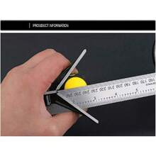 1 Set Multi-Purpose Leveling Tool - 300mm Stainless Steel T-Square & Protractor, Precision Measuring For Carpentry/Drafting/DIY - Type T Ruler Set - View 3