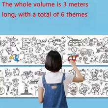 6 Rolls Random Themed Coloring Paper, Doodle Scroll DIY Coloring Paper, Extra Long Coloring Paper Rolls, Hand-Drawn Red Doodle Long Coloring Paper Rolls - Sets - View 4