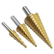 3 Pieces Set, Ladder Drill Bit, Drill Bit For Drilling Holes, Heavy-Duty High-Speed Ladder Drill Bit, Specially Designed For Drilling Metal With High Hardness, Capable Of Precision Hole Enlargement, Ranging From 4mm To 32mm, Suitable For Drilling Metal, Plastic, And Wood - Gold - View 10