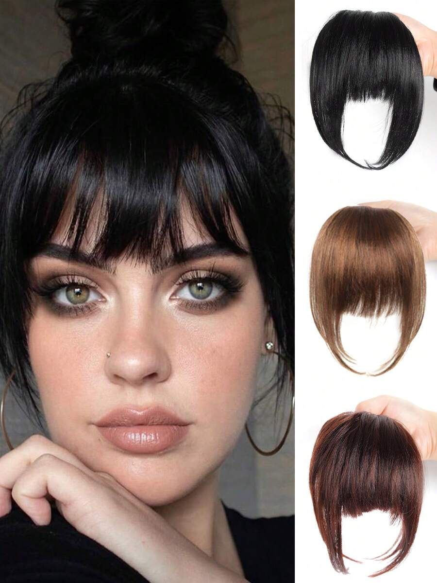 باروكة شعر اصطناعي سميكة ناعمة ذات خصلات مزدوجة للسيدات، مع دبابيس شعر ثلاثية، مشابك شعر، وأدوات تثبيت الشعر