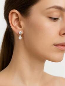 BRINCO PENDENTE ZIRCONIA CABEÇA 5MM+ 6MM OU 8MM PRATA 925 - 6MM - Visão 3