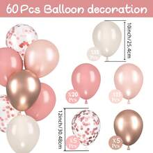 30pcs Rose Gold Retro Pink Balloons | Pink And White Balloon Combination With Rose Gold Metallic Confetti, Suitable For Girls/Women Birthday, Boho Wedding, Coming Of Age Ceremony, Engagement, Gender Reveal Party, Princess Party, Graduation - Multicolor - View 4