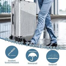 - Funda protectora para veliz de PVC transparente de 24 28 30 pulgadas para veliz con ruedas - 20inch + 70% transparente, 30% gris - Ver 7