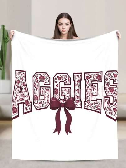 Texas A&M Merch Aggies Throw Blanket Warm Blankets Breathable Air Conditioner Blanket For Car Classic Outdoor Blankets For Picnic For All Season