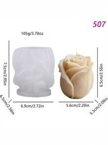 1pc Reusable Silicone Rose Candle Mold Suitable For - DIY Aromatherapy Candle Making, Irregular Rose Petal Shape, Romantic Flower Mold For Valentine's, Christmas, For Party & Home Decoration, Wax Compatible (Not For Candle Shorteners) - White - View 7