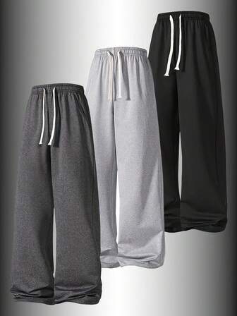 Pantalones de chándal casuales con cintura elástica y cordón para hombres, con pierna recta holgada. Adecuados para uso casual diario, salidas de fin de semana, reuniones con amigos, viajes y otras actividades sociales relajadas. Un artículo versátil e indispensable en el armario de los hombres, y un excelente regalo para novios o esposos.